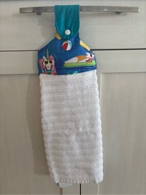 Hanging Kitchen Towel with Colorful Unicorn Top